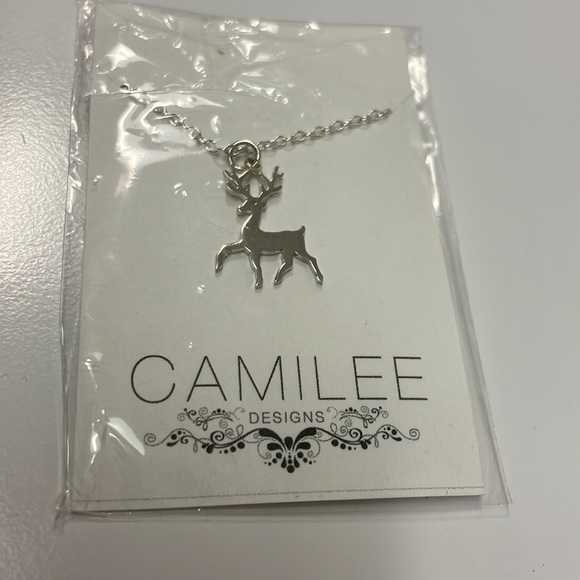 CAMILLE Silver Reindeer Necklace - Picture 1 of 2
